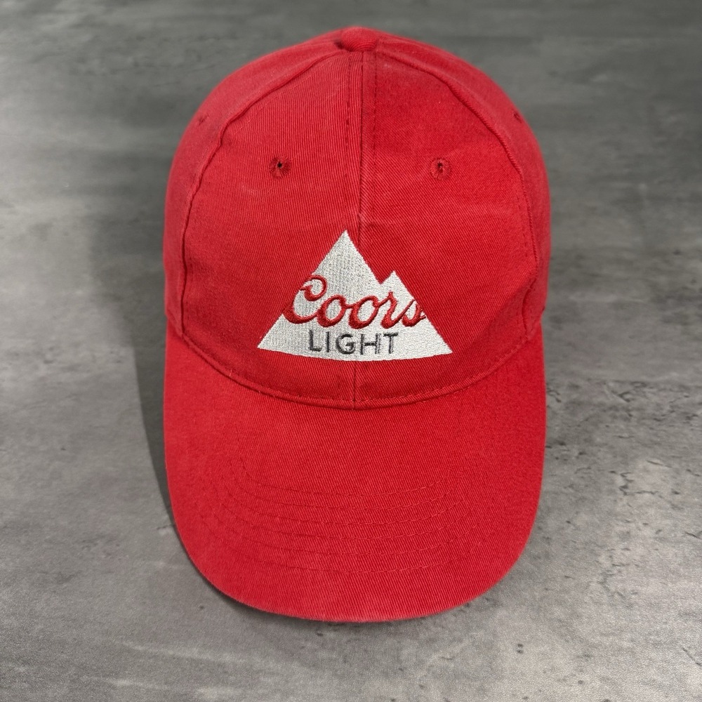Vintage Coors Light Hat Red Embroidered Low Profile Trucker Cap USA Made Acme